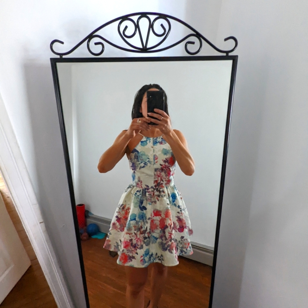 Designer Floral Backless Dress